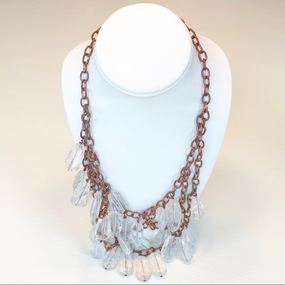 J Crew Pink Crystal Necklace